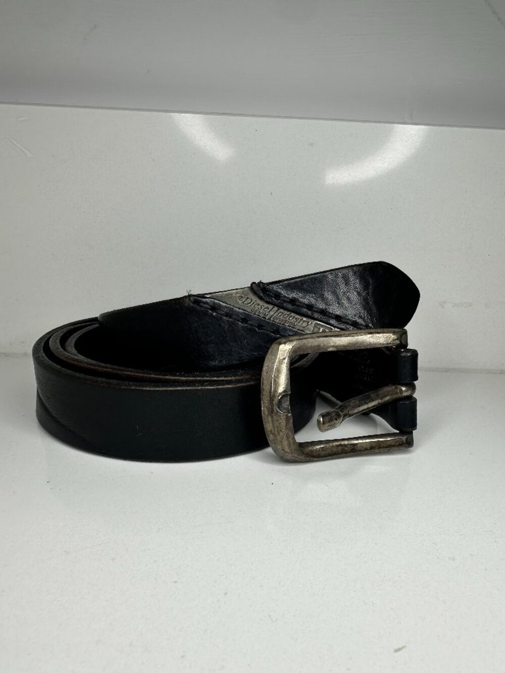 Diesel Industry Men’s Black Leather Belt 90/36